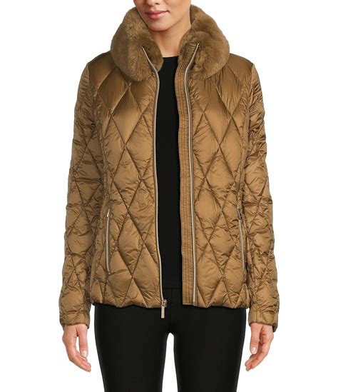 michael kors ultra lightweight fur trim down jacket|michael kors lightweight down jacket.